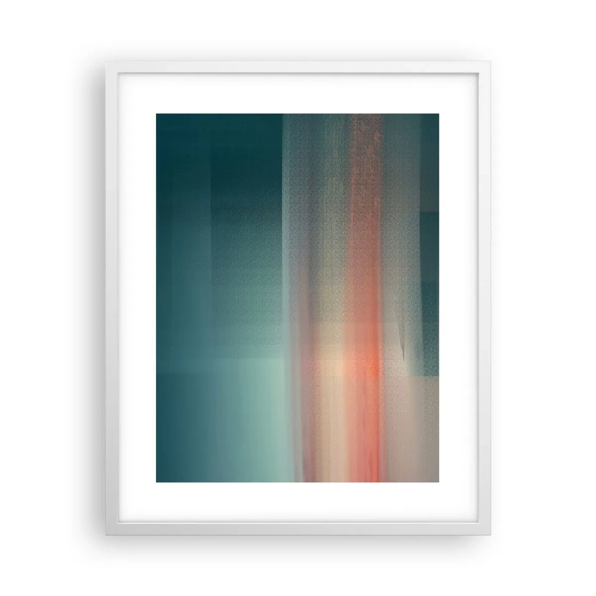Poster in einem weißen Rahmen - Abstraktion: Lichtwellen - 40x50 cm