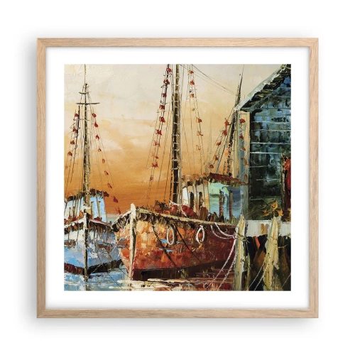 Poster in einem Rahmen aus heller Eiche - Friedliche Rückkehr - 50x50 cm