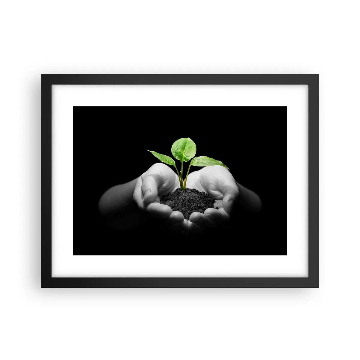 Poster in einem schwarzem Rahmen - Ich liebe die Natur, ich beschütze sie - 40x30 cm