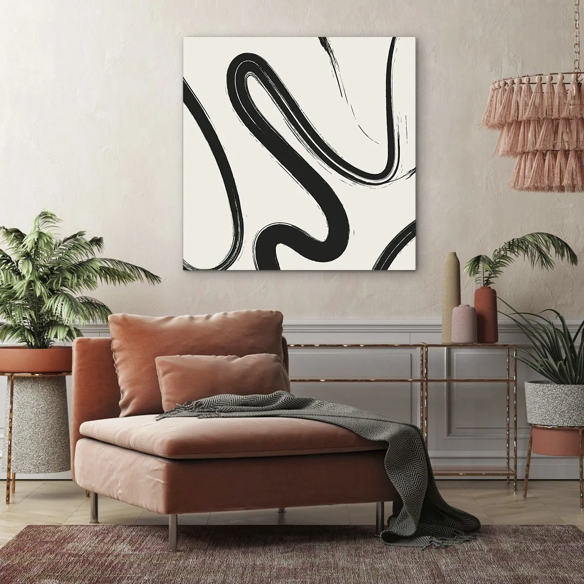 Bild auf Leinwand - Leinwandbild - Schwarz-Weiß-Laune - 70x70 cm