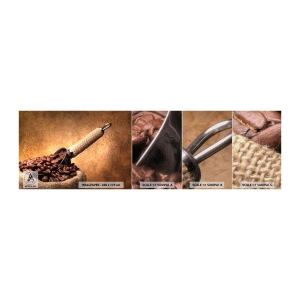 Fototapeten Muster Premium Canvas - An der Quelle des Geschmacks - Gastronomie, Kaffee, Aroma - 100x30 cm