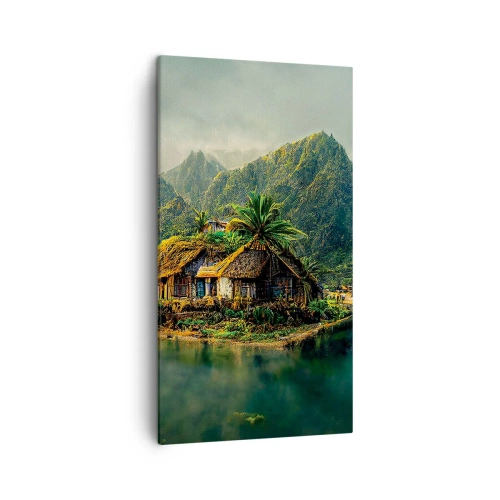 Bild auf Leinwand - Leinwandbild - Tropisches Paradies - 45x80 cm