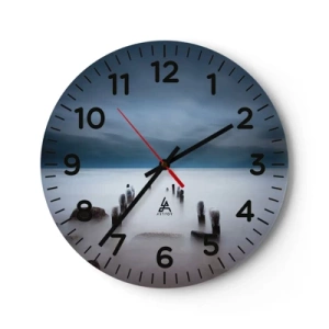 Wanduhr - Glasuhr - Nachdenklicher See - 40x40 cm