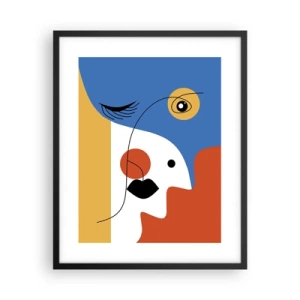 Poster in einem schwarzem Rahmen - Dekonstruiertes Porträt - 40x50 cm