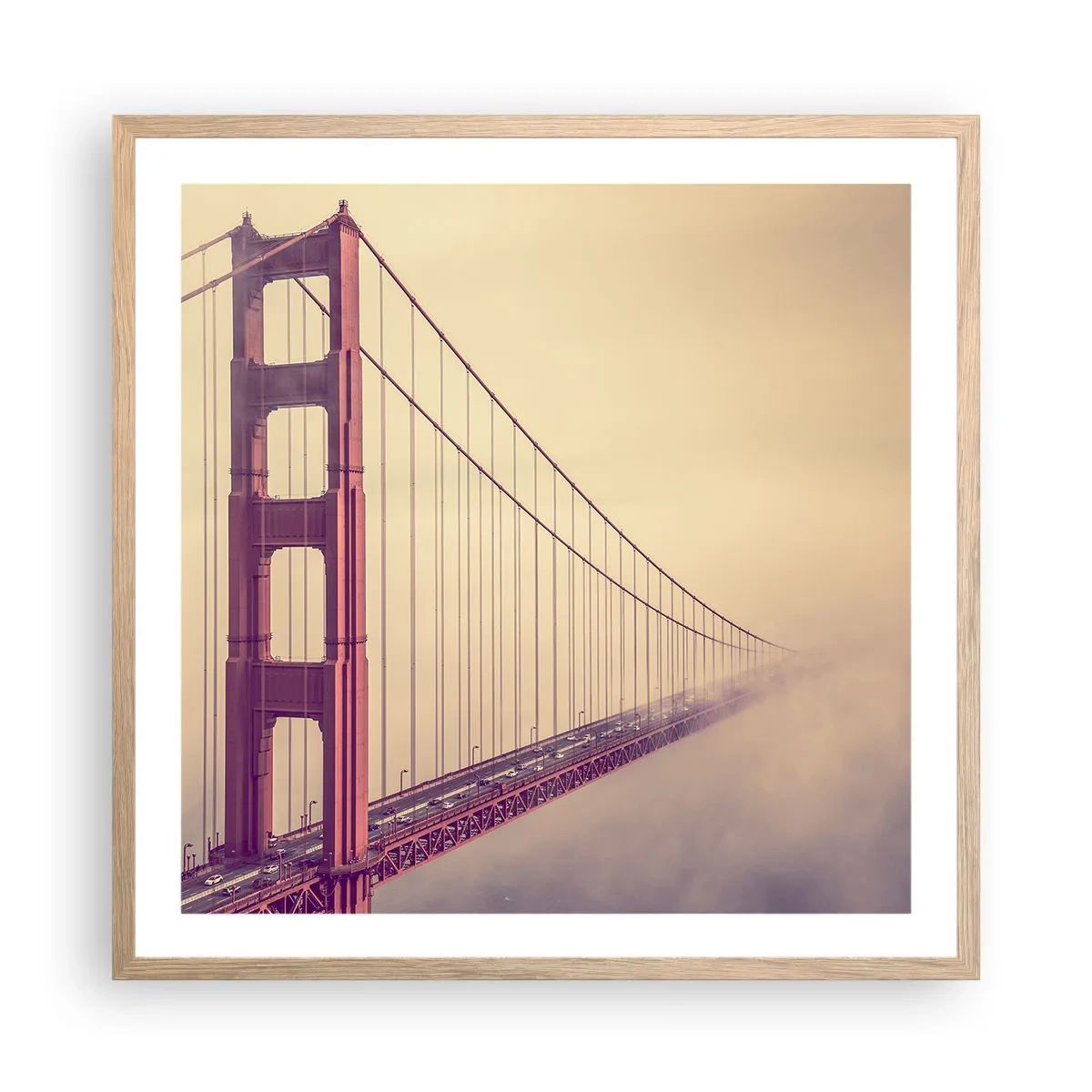 Poster in einem Rahmen aus heller Eiche - Zwischen Himmel und Erde - 60x60 cm