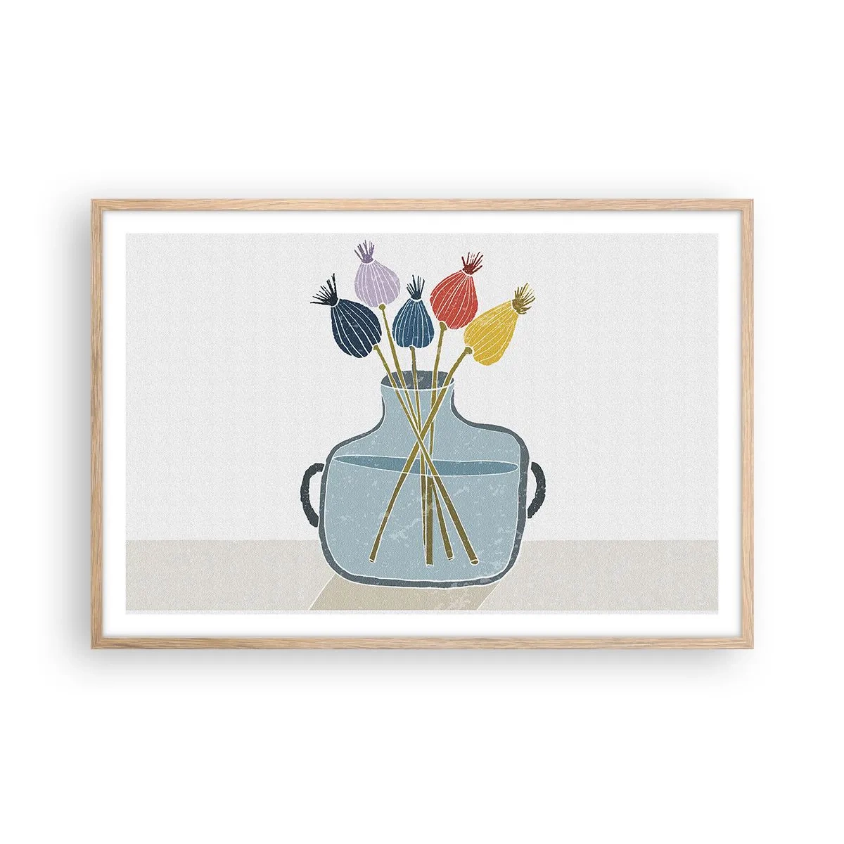 Poster in einem Rahmen aus heller Eiche - Es ist mucksmäuschenstill - 91x61 cm