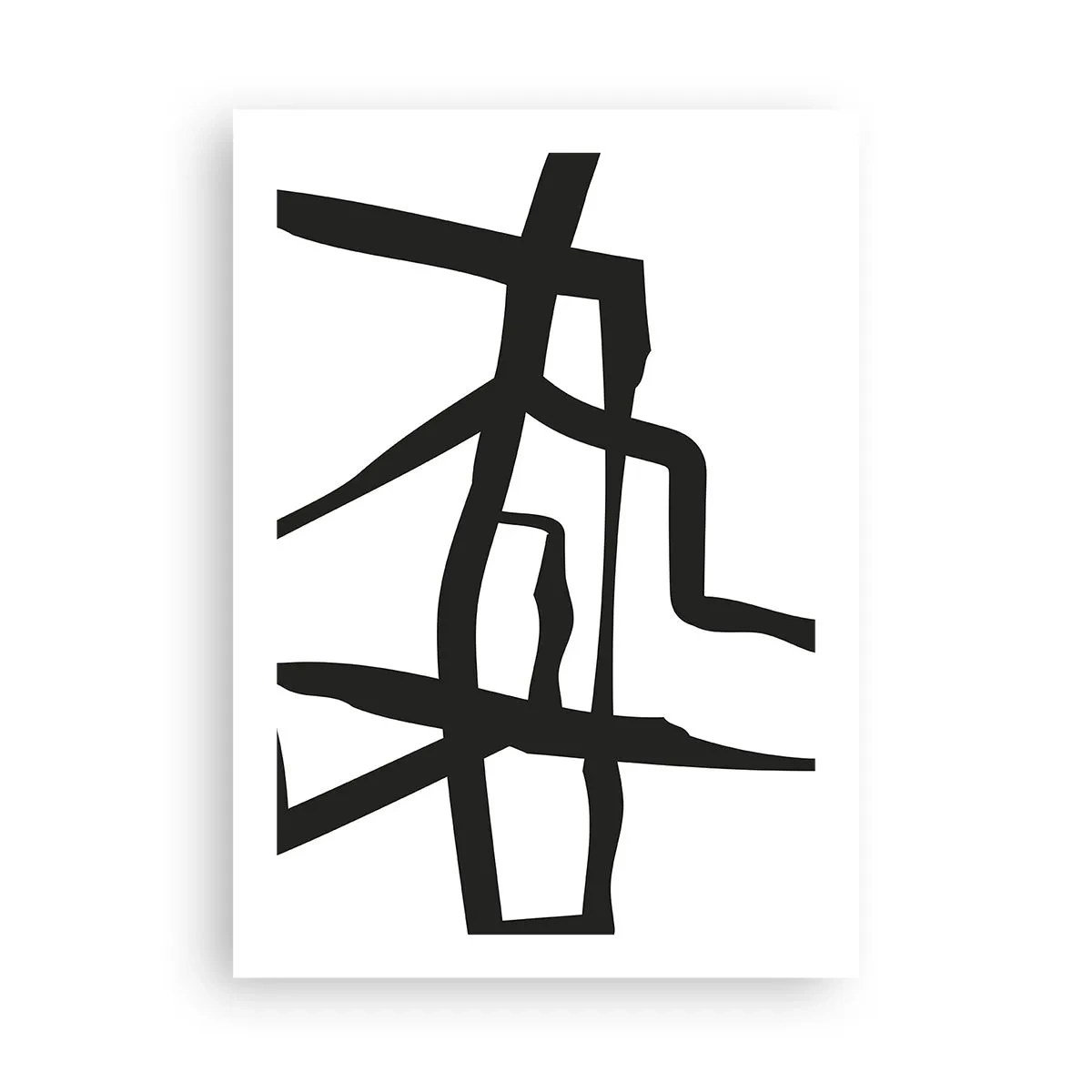 Poster - Abstrakte Komposition aus schwarzen Linien auf weißem Hintergrund - 50x70cm - Schwarz-Weiß-Design - Moderne Wanddekoration für Wohnzimmer und Schlafzimmer ARTTOR