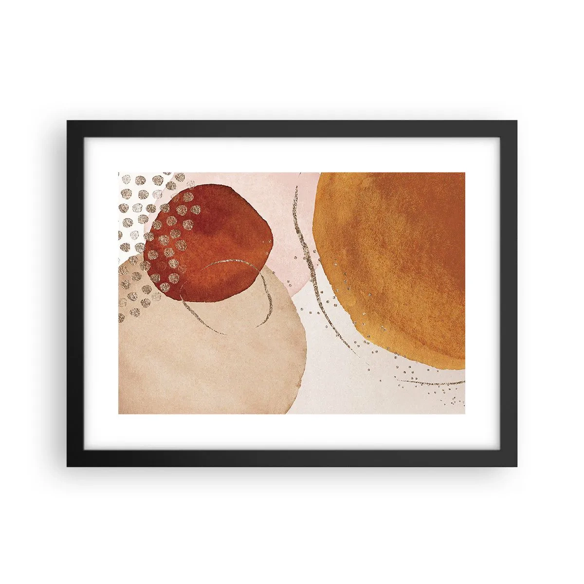 Poster in einem schwarzem Rahmen - Rundheit und Bewegung - 40x30 cm