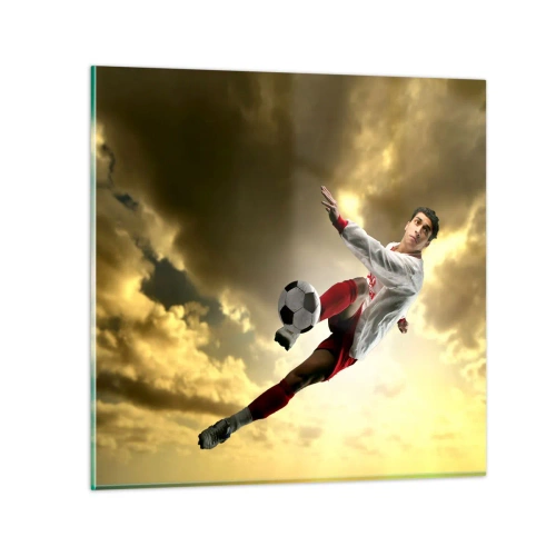 Glasbild - Bild auf glas - Fußballhimmel - 50x50 cm