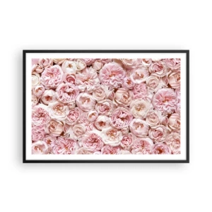 Poster in einem schwarzem Rahmen - Auf Rosen gebettet - 91x61 cm