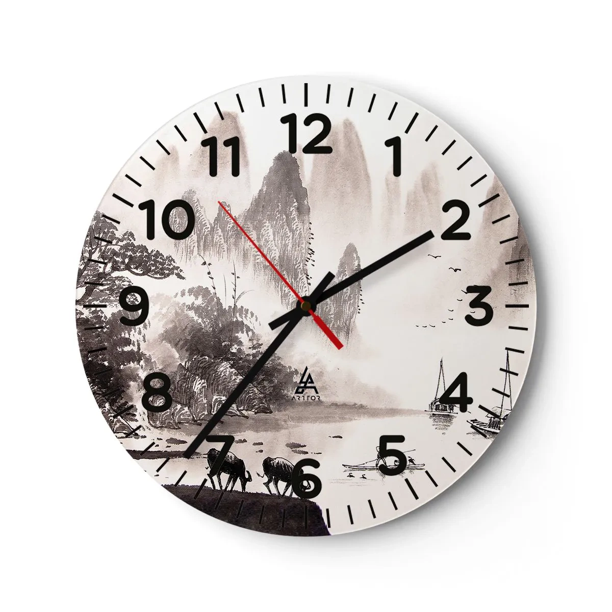 Wanduhr - Glasuhr - Der exotische Alltag des Ostens - 40x40 cm