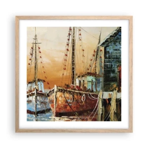 Poster in einem Rahmen aus heller Eiche - Friedliche Rückkehr - 50x50 cm