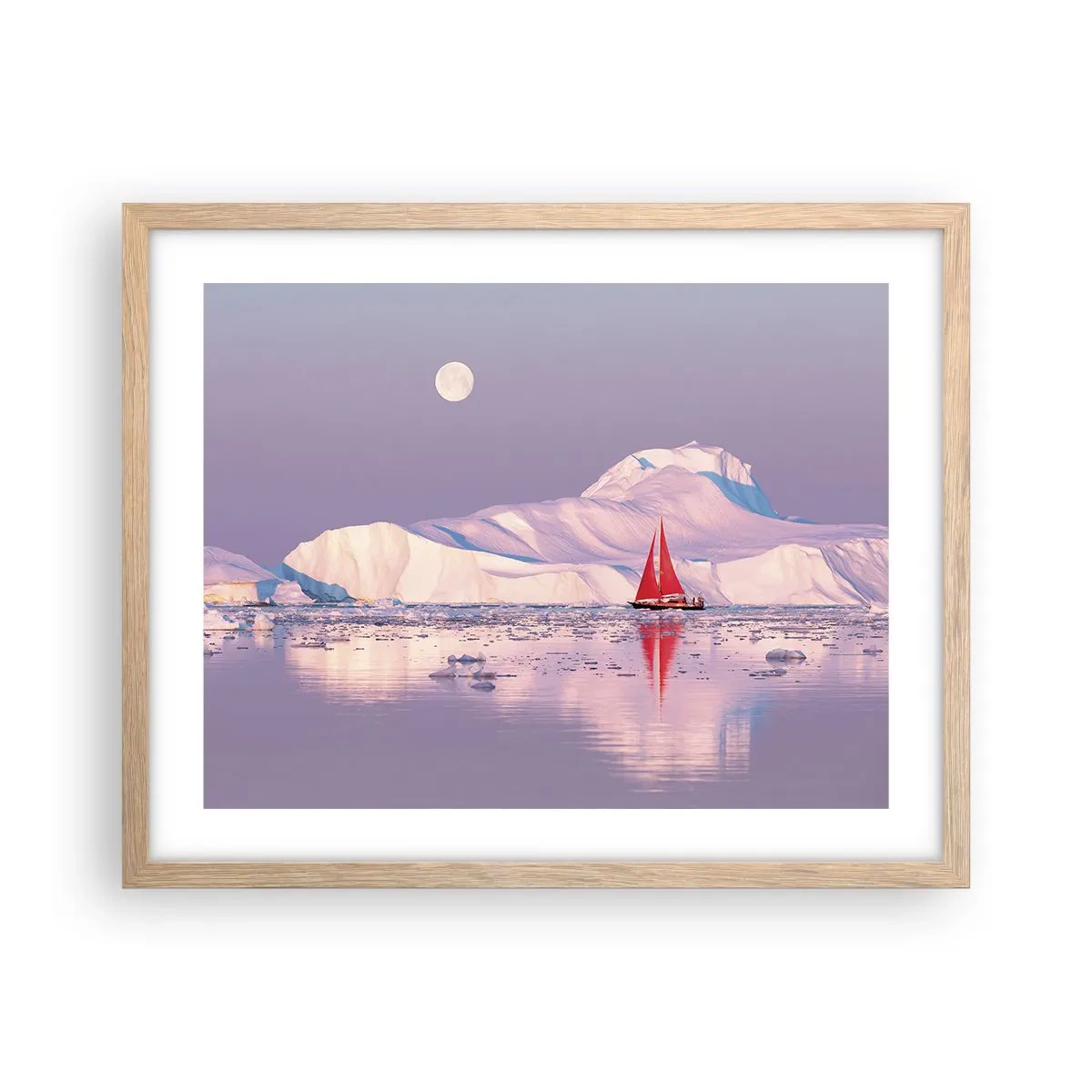 Poster in einem Rahmen aus heller Eiche - Die Hitze des Segels, die Kälte des Eises - 50x40 cm