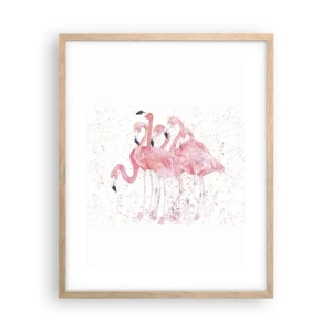 Poster in einem Rahmen aus heller Eiche - Rosa Ensemble - 40x50 cm