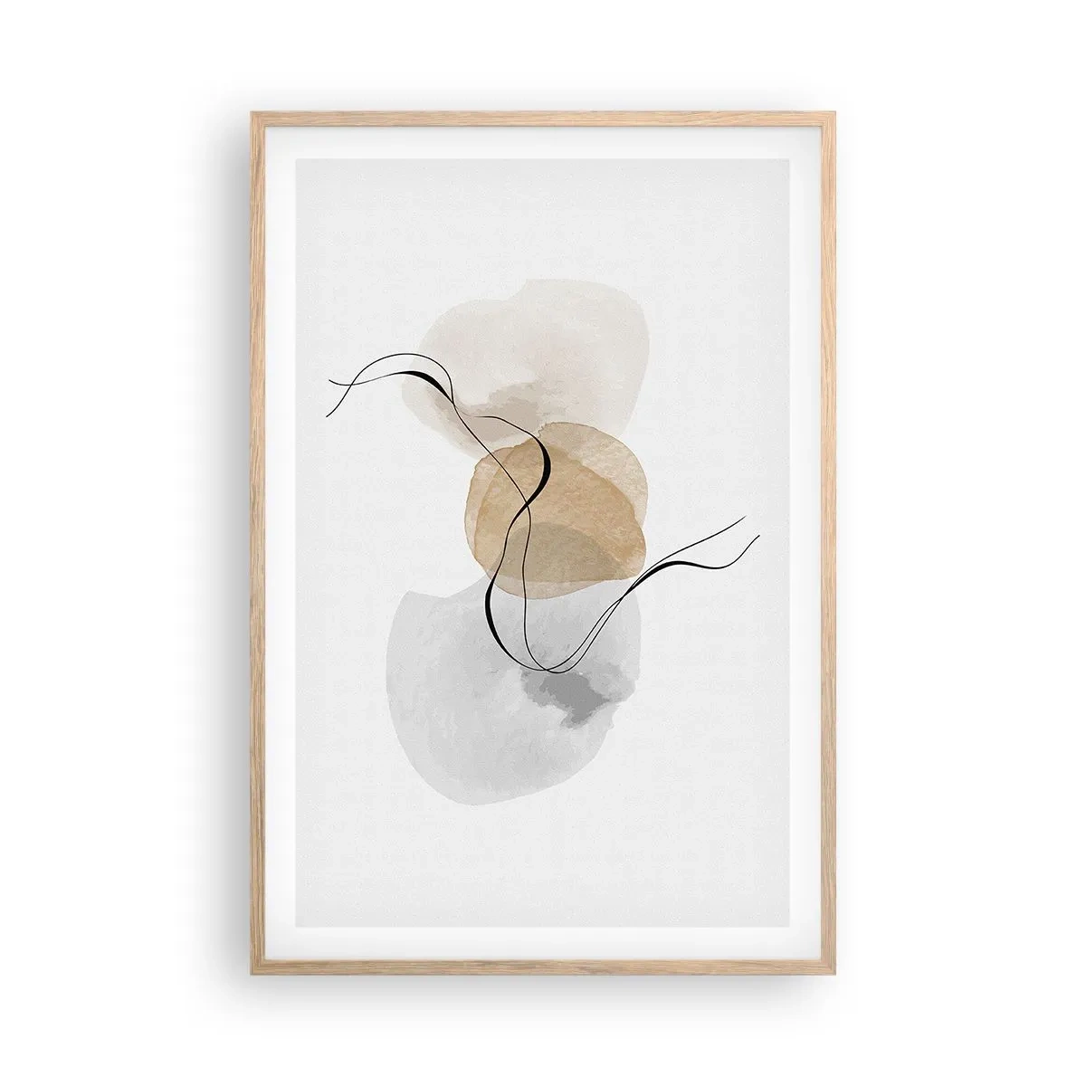 Poster in einem Rahmen aus heller Eiche - Luftperlen - 61x91 cm