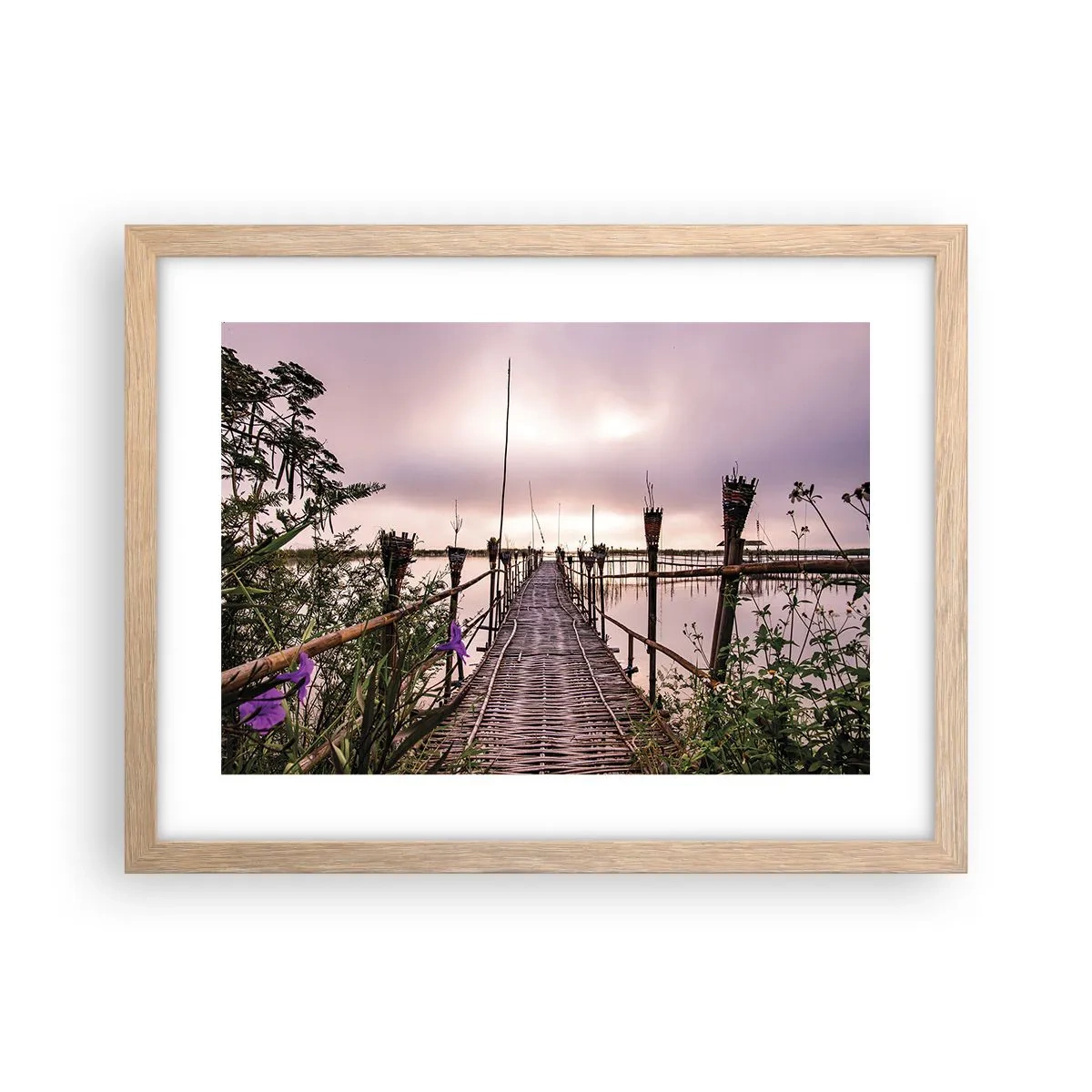 Poster in einem Rahmen aus heller Eiche - Frieden und Ruhe Asiens - 40x30 cm