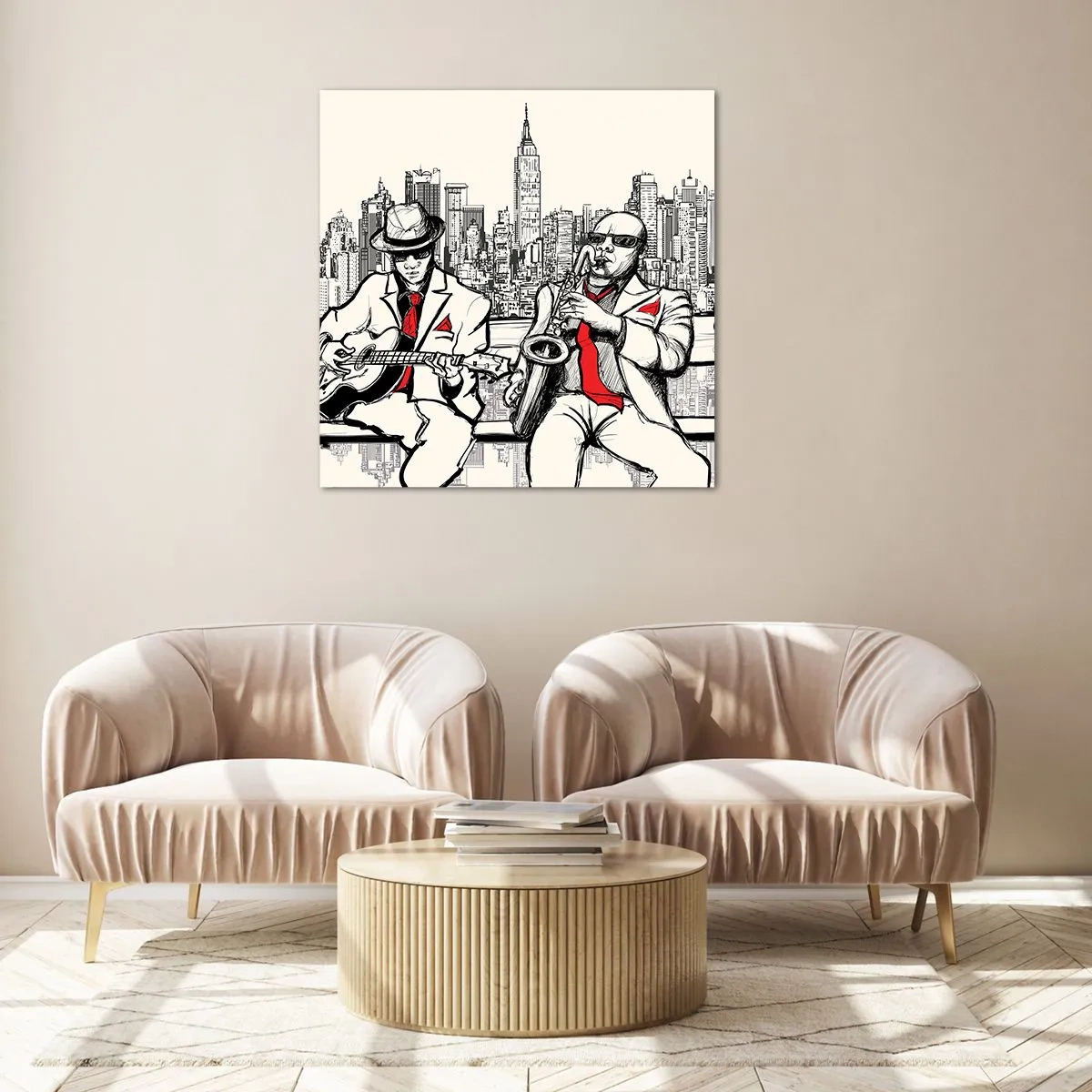 Glasbild - Bild auf glas - New Yorker Improvisation - 60x60 cm