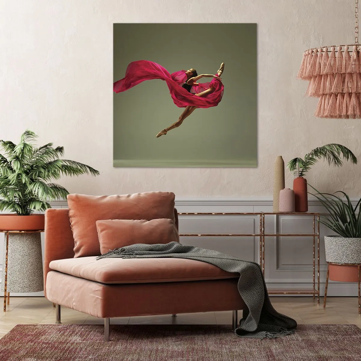 Bild auf Leinwand - Leinwandbild - Tanzende Flamme - 70x70 cm