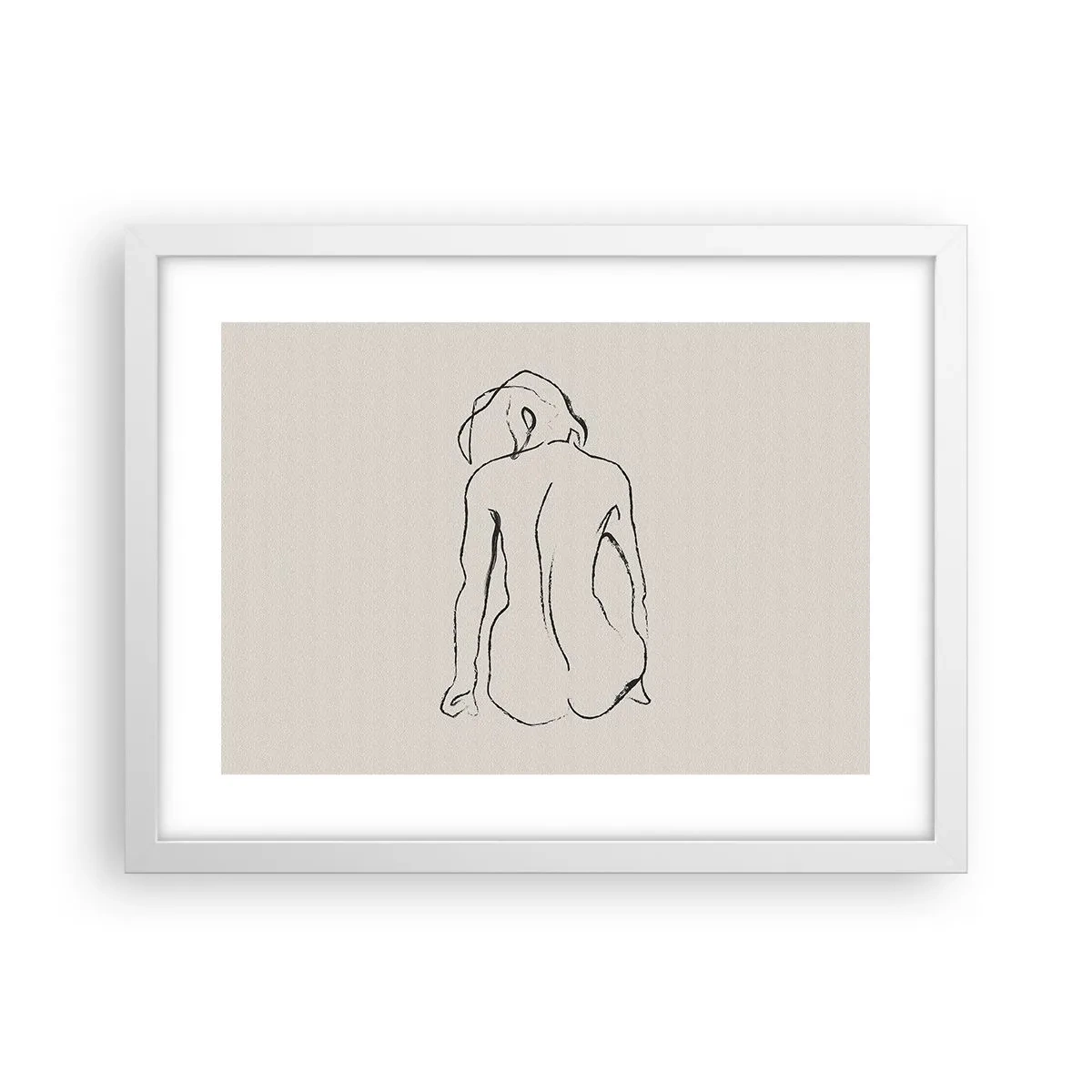 Poster in einem weißen Rahmen - Mädchenakt - 40x30 cm