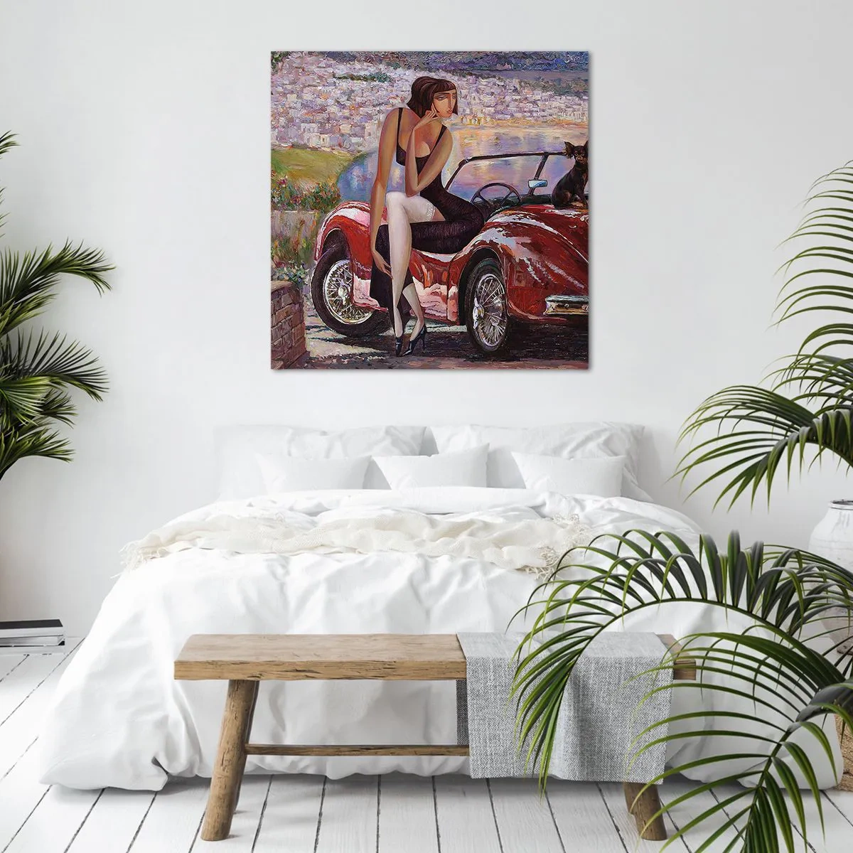 Bild auf Leinwand - Leinwandbild - Sommer? Nur an der Riviera - 40x40 cm