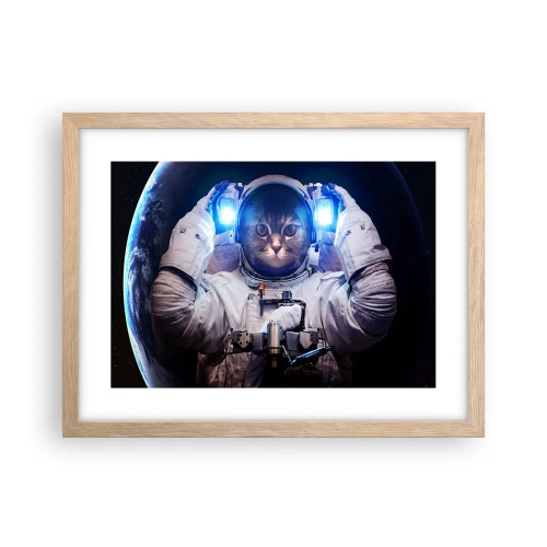 Poster in einem Rahmen aus heller Eiche - Houston, du hast ein Problem - 40x30 cm