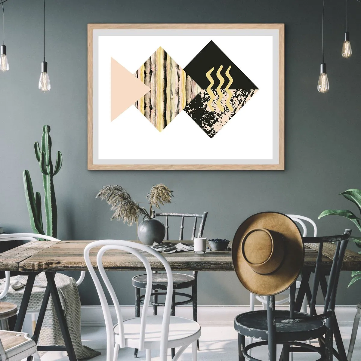 Poster in einem Rahmen aus heller Eiche - Es ist nicht so einfach - 50x40 cm