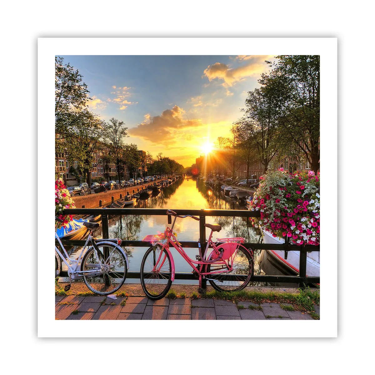 Poster - Frühlingsmorgen in Amsterdam - 60x60 cm