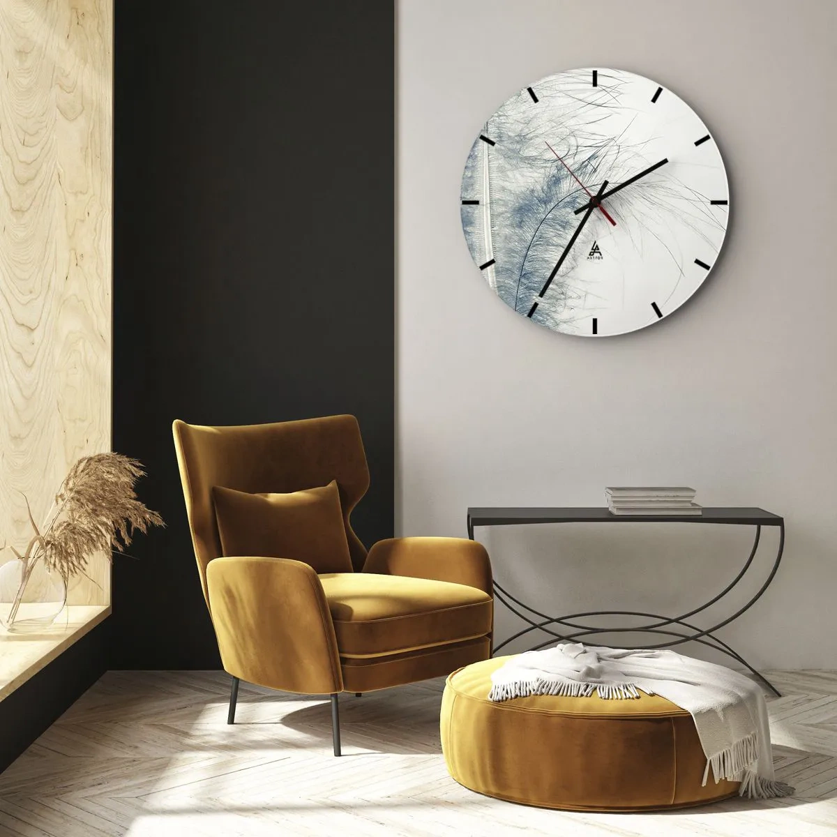 Wanduhr - Glasuhr - Flüstern der Natur - 40x40 cm