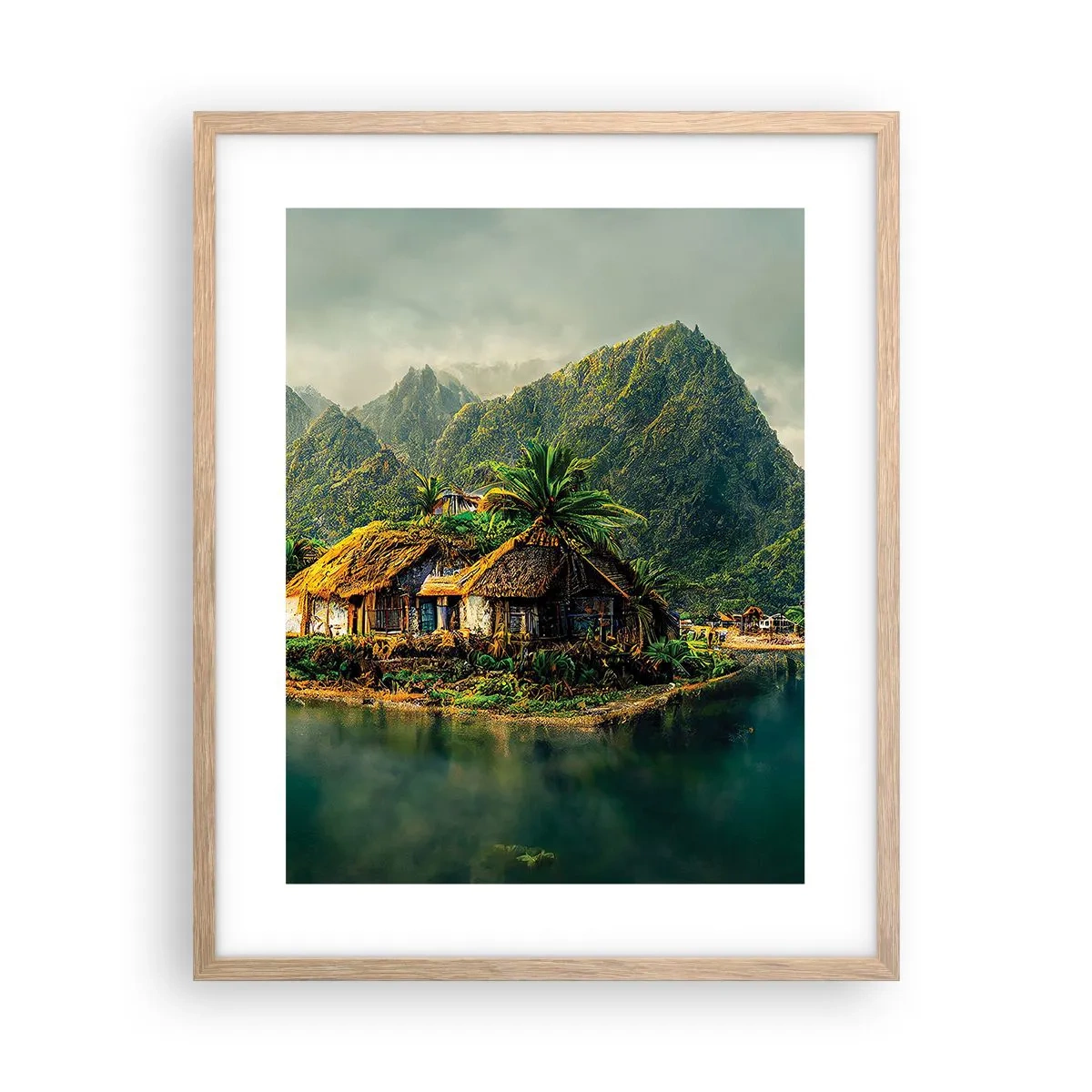 Poster in einem Rahmen aus heller Eiche - Tropisches Paradies - 40x50 cm