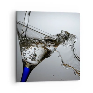 Bild auf Leinwand - Leinwandbild - Kristallwasser in Kristallglas - 70x70 cm