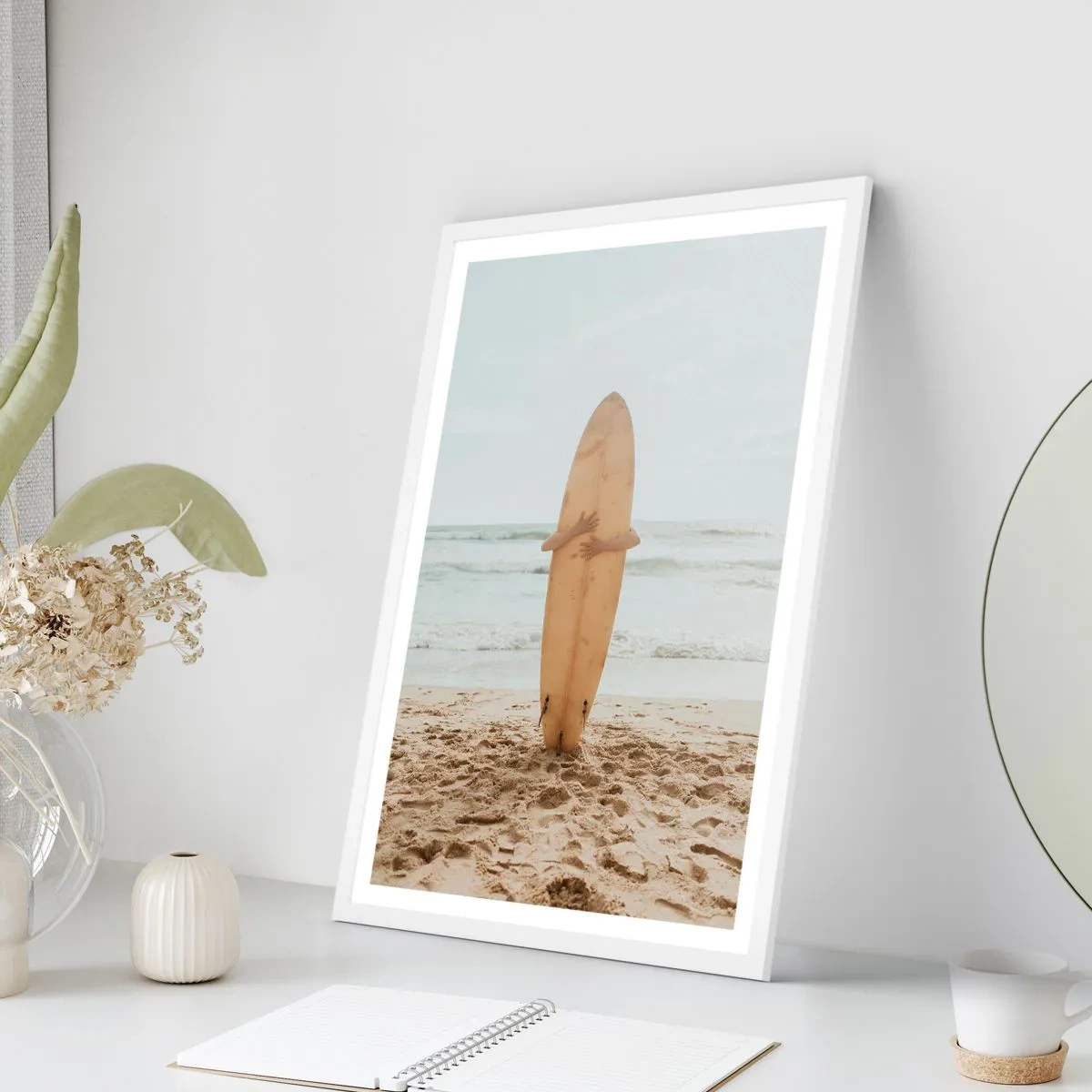 Poster in einem weißen Rahmen - Aus Liebe zu Wellen - 61x91 cm