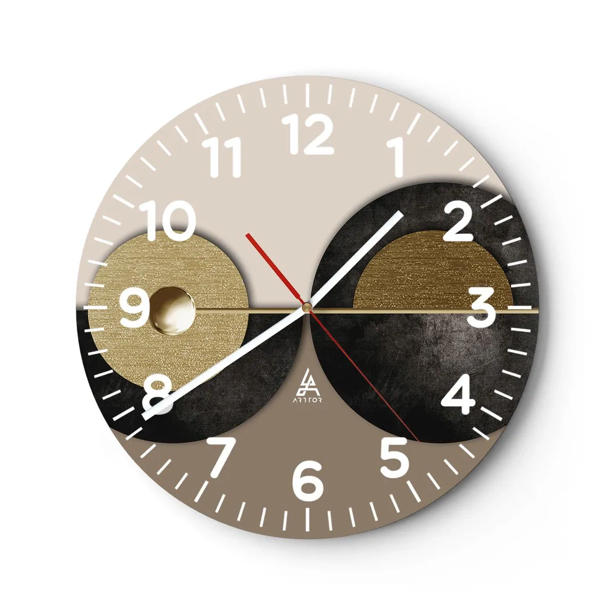 Wanduhr - Glasuhr - Variationen rund um den Kreis - 30x30 cm