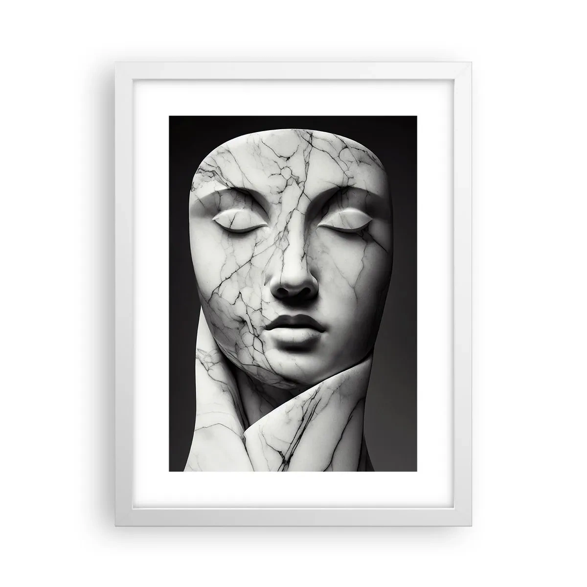Poster in einem weißen Rahmen - Marmorformen - 30x40 cm
