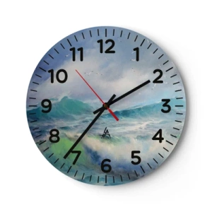 Wanduhr - Glasuhr - Der wind heulte mit Triumph - 30x30 cm