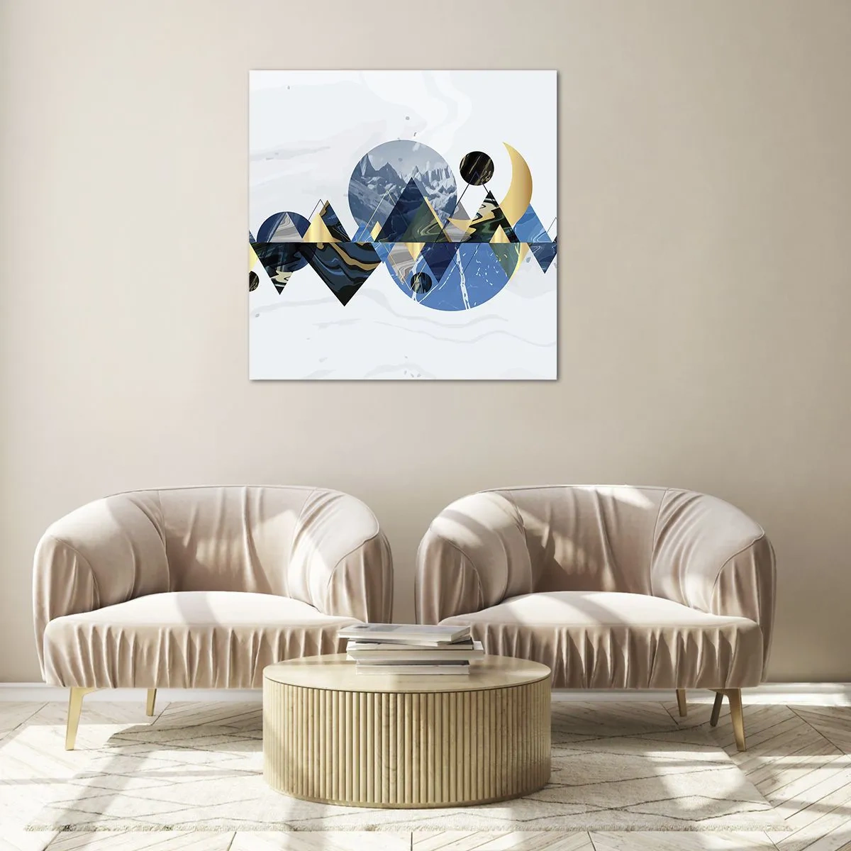 Glasbild - Bild auf glas - Geometrische Landschaft - 40x40 cm