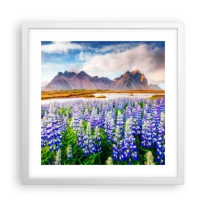 Poster in einem weißen Rahmen - Kraft und Strenge neben Sanftmut - 40x40 cm