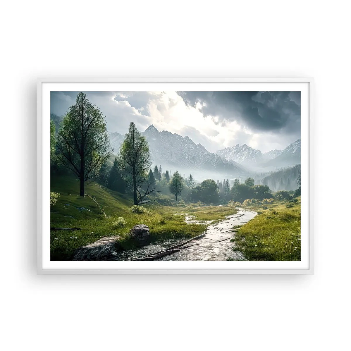 Poster in einem weißen Rahmen - Hin und zurück - 100x70 cm