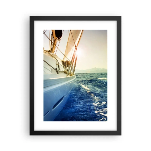 Poster in einem schwarzem Rahmen - Auf ins Abenteuer - 30x40 cm