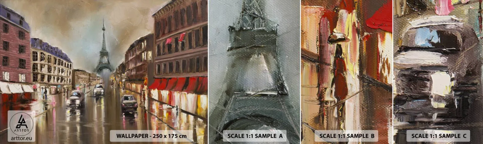 Fototapeten Muster Selbstklebend Deluxe Sticker - Nur sie zählt - Eiffelturm, Stadt, Paris - 100x30 cm