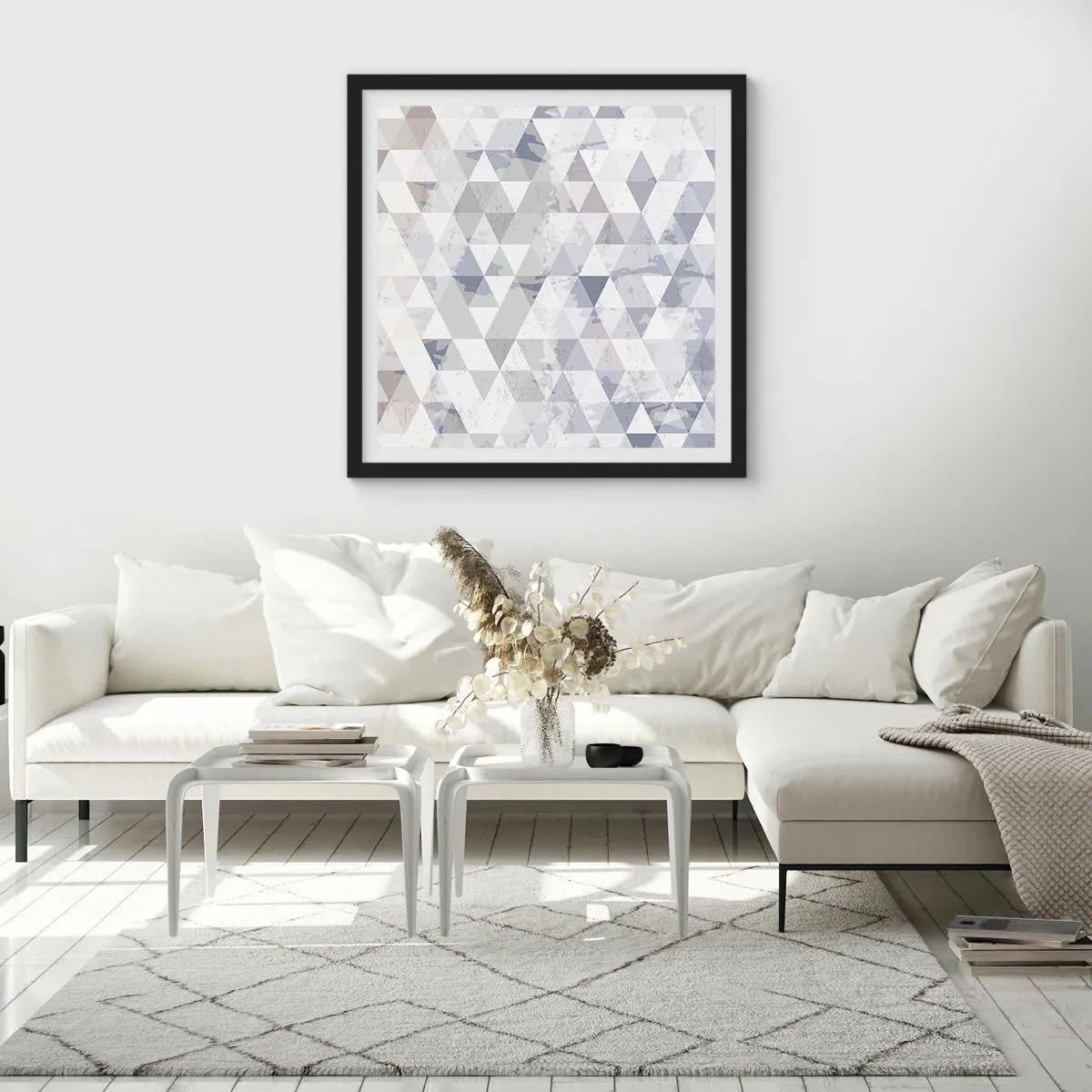 Poster in einem schwarzem Rahmen - Im Rhythmus auf drei - 50x50 cm