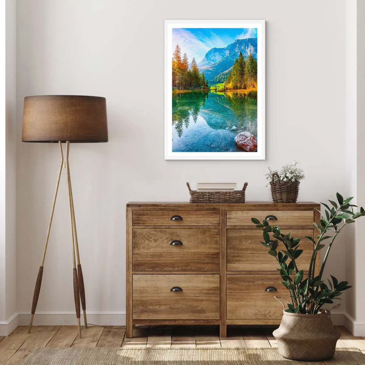 Poster in einem weißen Rahmen - Die Sanftheit des Herbstes - 70x100 cm