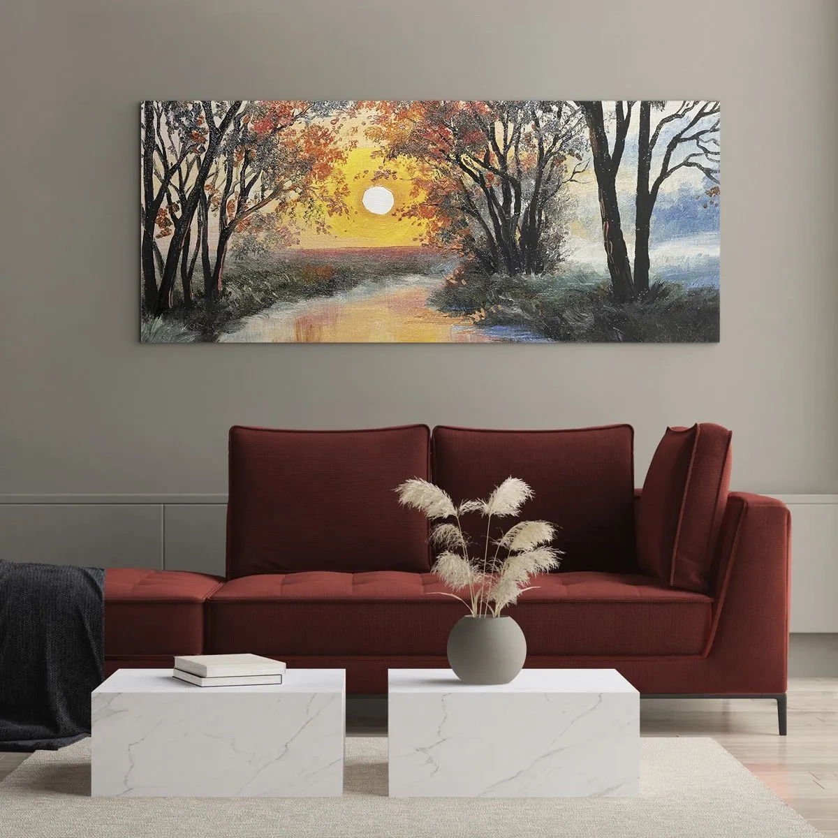 Glasbild - Bild auf glas - Herbststimmung - 100x40 cm