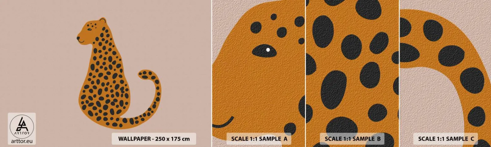 Fototapeten Muster Selbstklebend Deluxe Sticker - Leopardenmuster ist ein modisches Muster - Für Kinder, Panther, Tiere - 100x30 cm