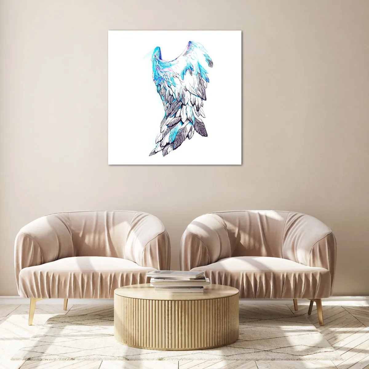 Glasbild - Bild auf glas - Ich brauche Flügel - 70x70 cm