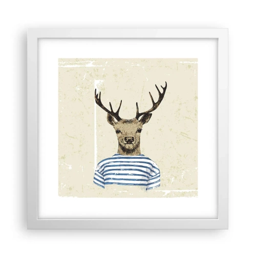 Poster in einem weißen Rahmen - Weil ich gestreifte T-Shirts mag! - 30x30 cm