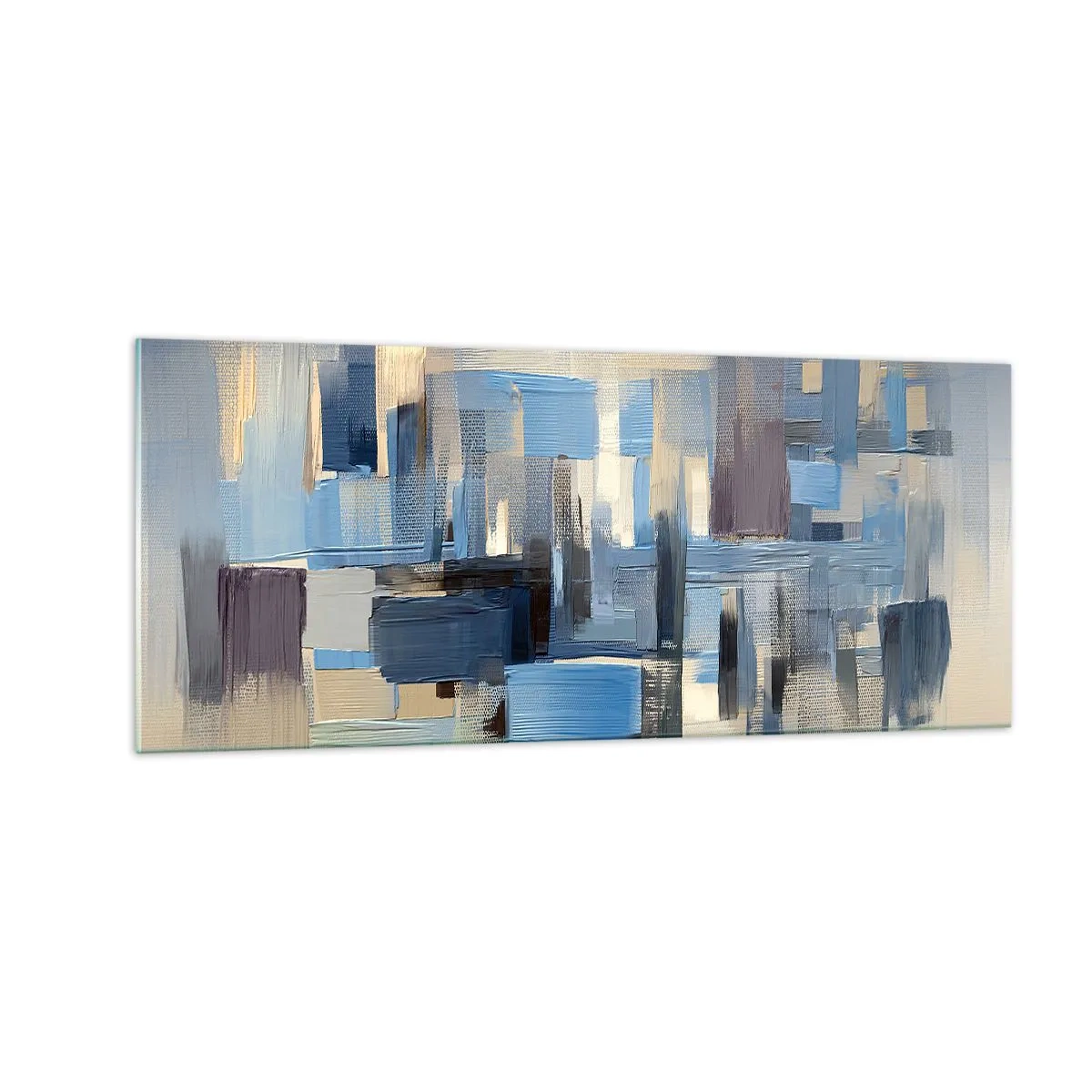 Glasbild - Bild auf glas - Blaue Konstruktion - 100x40 cm