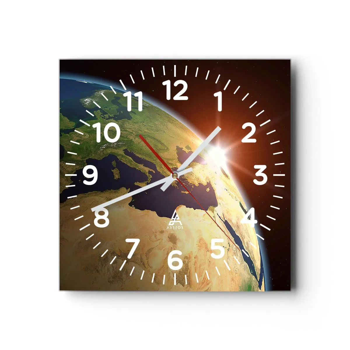 Wanduhr - Glasuhr - Sonnenaufgang - 40x40 cm