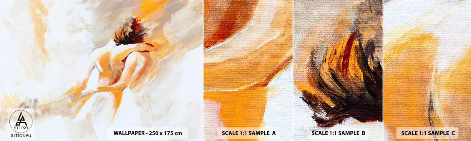 Fototapeten Muster Selbstklebend Deluxe Sticker - Am Himmel der Nähe - Stück, Verliebtes Pärchen, Liebe - 100x30 cm