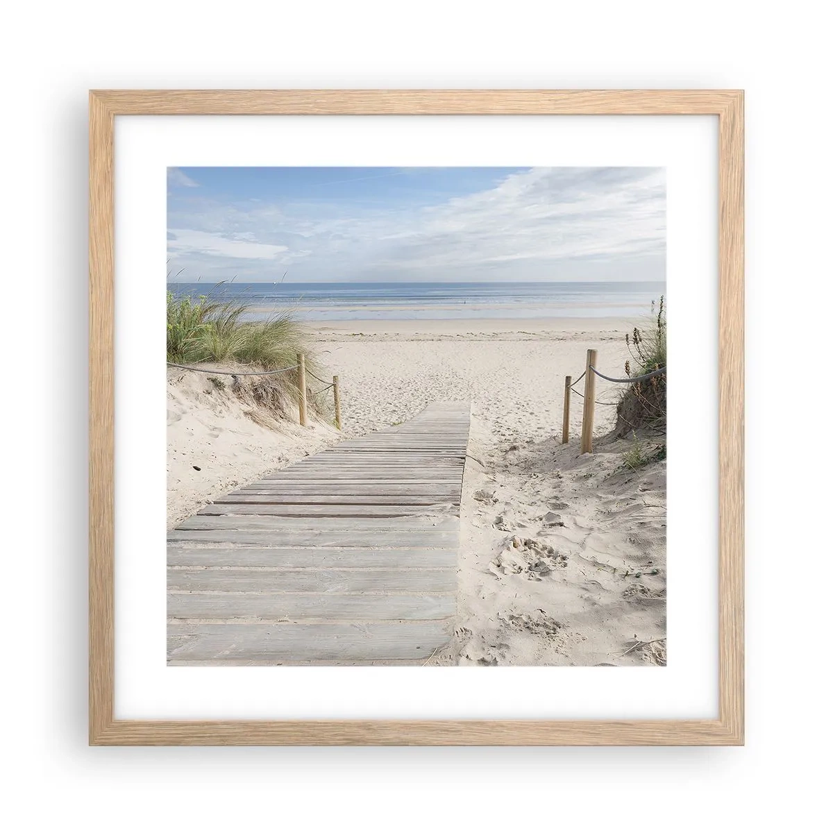Poster in einem Rahmen aus heller Eiche - Bis zum Horizont - 40x40 cm