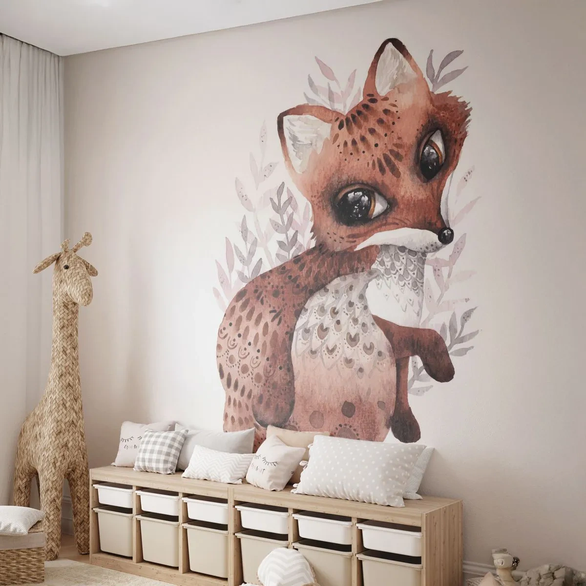 Fototapete Premium Canvas - Einfach lieben - Für Kinder, Fuchs, Märchen - 450x315 cm